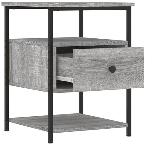Comodino Grigio Sonoma 40x42x56 Cm In Legno Multistrato - Foto 2