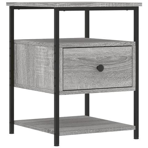 Comodino Grigio Sonoma 40x42x56 Cm In Legno Multistrato - Foto 1