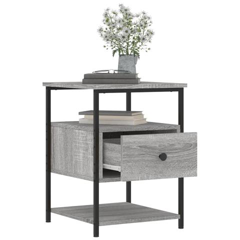 Comodino Grigio Sonoma 40x42x56 Cm In Legno Multistrato - Foto 9