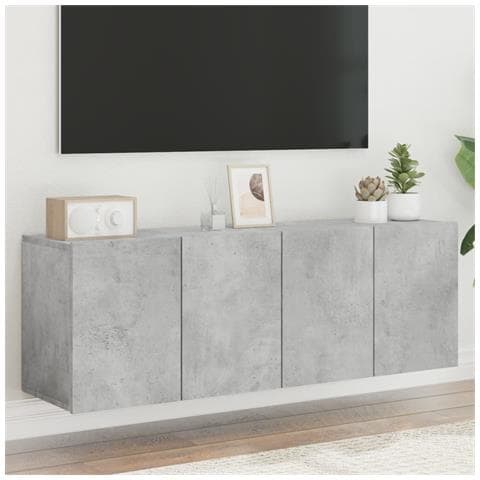 Mobili Tv A Parete 2pz Grigio Cemento 60x30x41 Cm - Foto 1