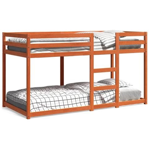 Letto A Castello Marrone Cera 75x190 Cm In Legno Di Pino - Foto 1