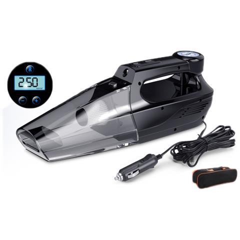 Borsa Portatile Rigida Per Aspirapolvere Per Auto, Custodia Protettiva Da Viaggio Con Cerniera. Dimensioni 23x17x7 Cm, Colore Nero, Compatta E Resistente.
