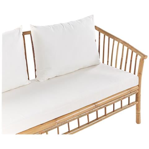 Set Da Giardino 4 Posti Legno Di Bambù Chiaro E Bianco Maggiore - Foto 8