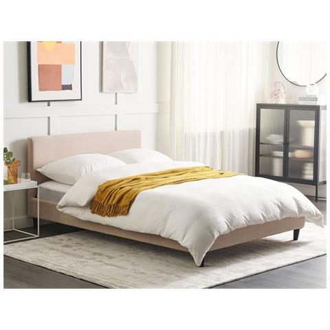 Letto Tessuto Fitou 140 X 200 Cm Beige - Foto 1