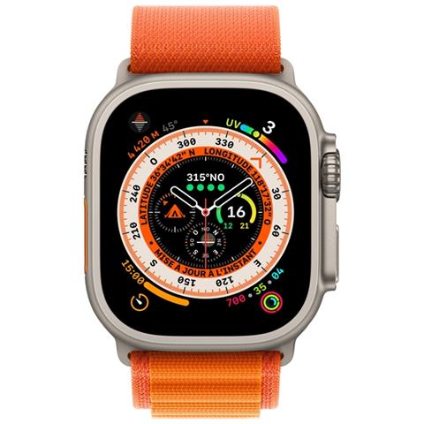 Cinturino Per Apple Watch Ultra 49mm In Tessuto, Arancione - Foto 2