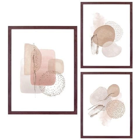 Set 3 Quadri Aspen - Bianco - Mdf - 40x30x1,5 Cm - Foto 1