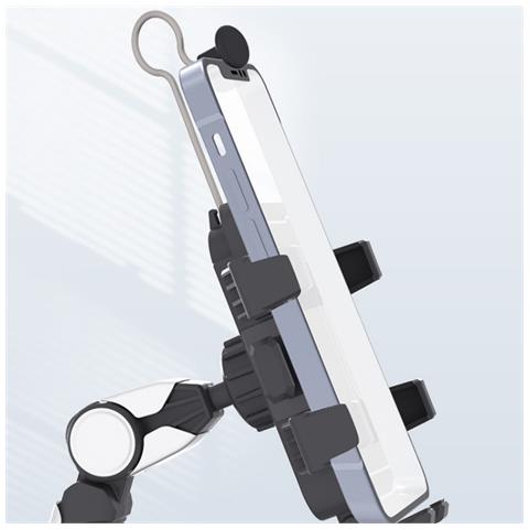 Supporto Per Telefono Per Specchietto Retrovisore Per Moto, Rotazione Di 360 Gradi, Senza Blocco Della Vista Black - Foto 3