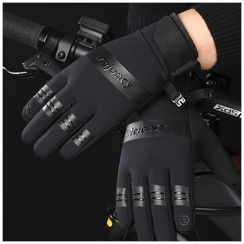 Guanti Invernali Caldi, Touch Screen Abilitati, Antivento /impermeabili /antiscivolo 1 Paio, Per Corsa /ciclismo /guida Black L - Foto 2