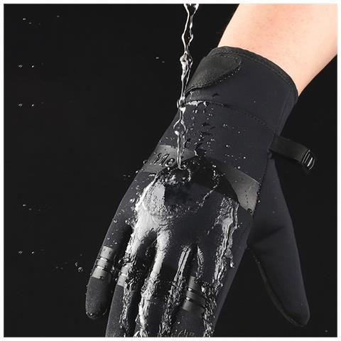 Guanti Invernali Caldi, Touch Screen Abilitati, Antivento /impermeabili /antiscivolo 1 Paio, Per Corsa /ciclismo /guida Black L - Foto 4