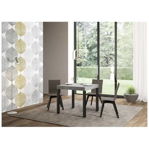 Tavolo Allungabile 90x90/246 Cm Everyday Premium Cemento Telaio Antracite - Foto 4