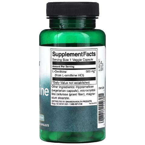 L-ornitina 500 Mg 60 Capsule Vegetali Swanson Health Products - Foto 1