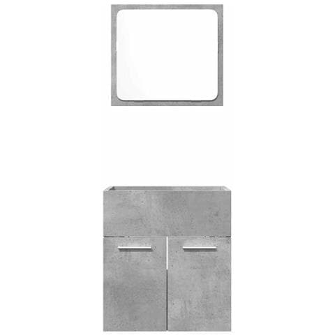 Set Mobili Da Bagno 2 Pz Grigio Cemento In Legno Multistrato - Foto 2