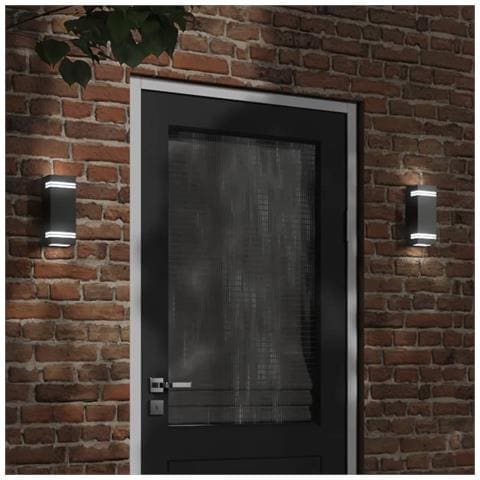 Applique Da Esterno 2 Pz Nere In Acciaio Inossidabile - Foto 1