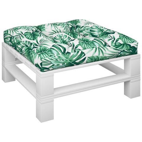Cuscino Per Pallet Con Motivo A Foglie 80x80x12 Cm In Tessuto - Foto 3