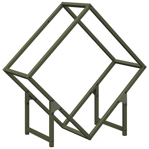 Rastrelliera per Legna da Ardere Verde Oliva 60x25x60 cm - Foto 1