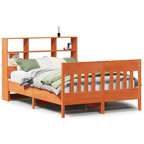 Letto Senza Materasso Marrone Cera 120x190 Cm In Legno Di Pino - Foto 2