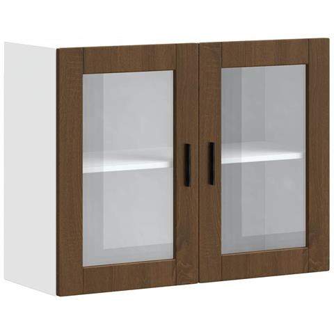 Pensile Da Cucina Con Porta In Vetro Porto Rovere Marrone - Foto 2