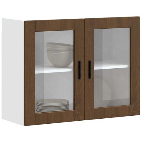 Pensile Da Cucina Con Porta In Vetro Porto Rovere Marrone - Foto 1