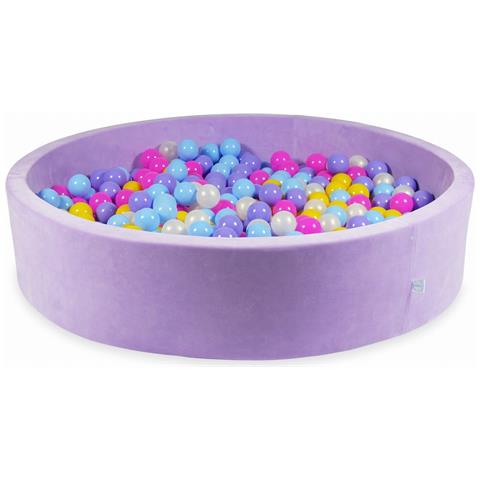 Ballenbak 130x30 Fluweel Zacht Paars Met Ballen 600 St. (roze, Geme Leerd, Geel, Babyblauw, Zeemeermineffect) - Foto 1
