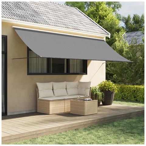 Tenda Da Sole Retrattile Antracite 400x150 Cm Tessuto E Acciaio - Foto 8