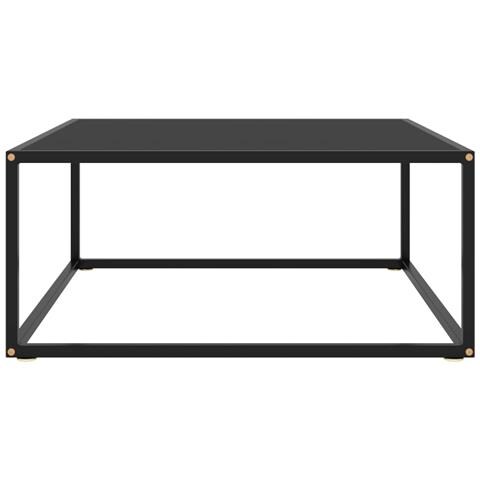 Tavolino Da Salotto Nero Con Vetro Nero 80x80x35 Cm - Foto 1