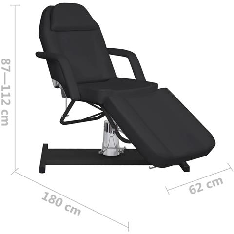 Lettino Da Massaggio Nero 180x62x (87-112) Cm - Foto 8