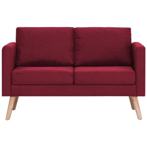 Lusso Casadino -  Divano A 2 Posti In Tessuto Rosso Vino - Foto 2