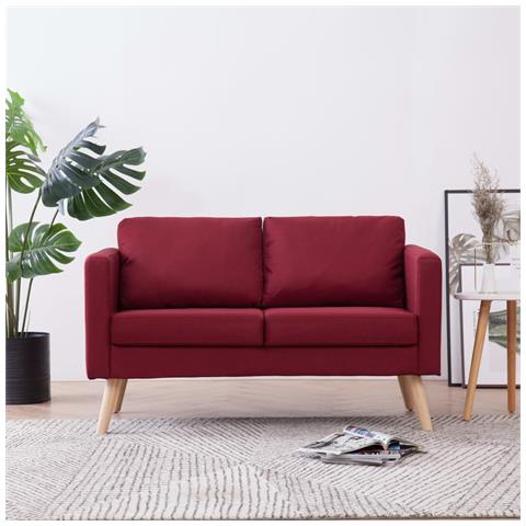 Lusso Casadino -  Divano A 2 Posti In Tessuto Rosso Vino - Foto 8