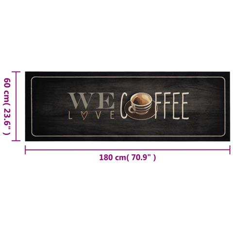 Tappeto Da Cucina Lavabile Testo Caffè 60x180 Cm In Velluto - Foto 5