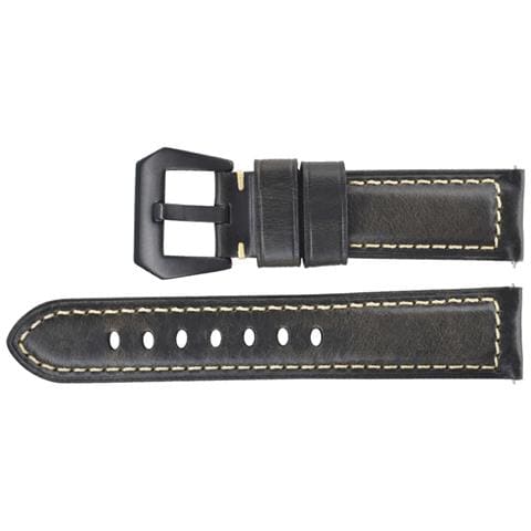 Cinturino Per Orologio In Pelle Italiana - Grigio Nero - 23mm - Foto 2