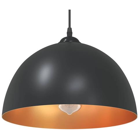 Lampada a Sospensione 2 pz Regolabile E27 Nero Ø 30 cm Metallo - Foto 2