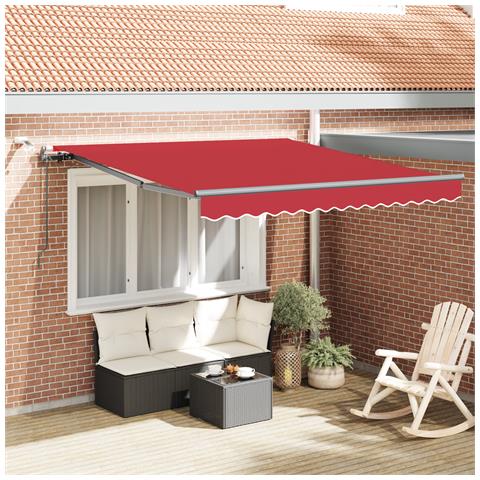 Tenda Retrattile Automatica  con LED Rossa 300x250 cm, Tessuto di Ricambio per Tenda  per Struttura da 3x2.5 m Rossa - Foto 2