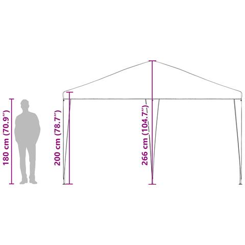 Tenda per Feste Verde 4x4 m PE - Foto 8