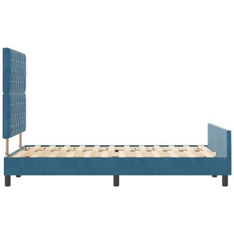 Letto Blu Scuro 120x190 cm Velluto - Foto 9