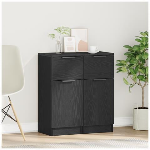 Credenza in quercia nera 30x30x70 cm MDF - Foto 2