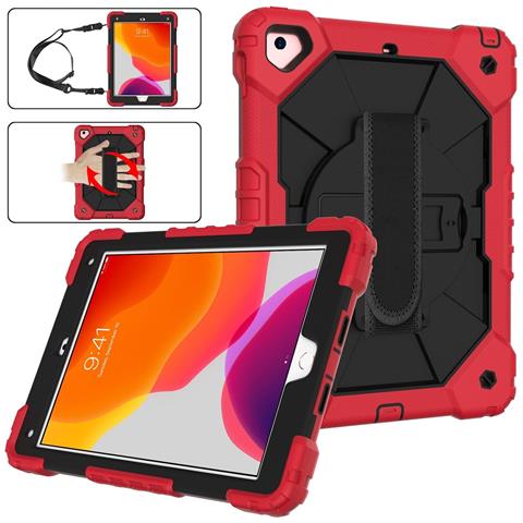 Custodia Per Samsung Galaxy Tab A7 Con Supporto E Tracolla Rossa - Foto 2