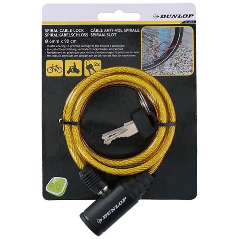 Antifurto A Spirale Da 65 Cm Per Bicicletta Con 2 Chiavi, Arancione - Foto 2