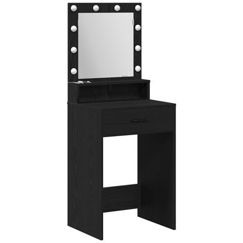 Tavolo da trucco  con luci LED, Nero Oak, 50x41x135 cm - Foto 1