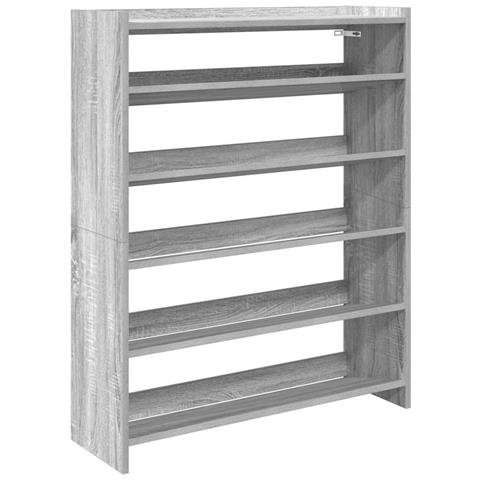 Scarpiera Grigio Sonoma 80x25x100 cm in Legno Multistrato - Foto 1