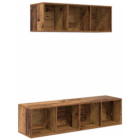 Set di mobili TV 2 pcs Legno vecchio 37 x 37 x 142.5 cm - Foto 1