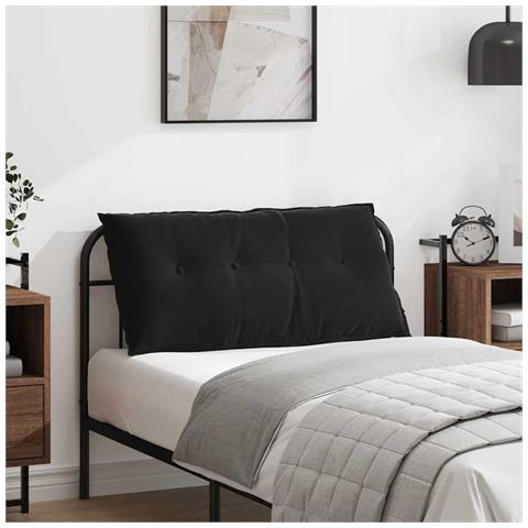 Cuscino per Schiena Nero 100 x 50 cm Tessuto in Cords - Foto 2