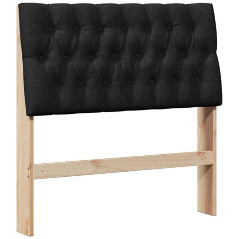 Testiera imbottita Nero 90 cm Pino massello - Foto 1