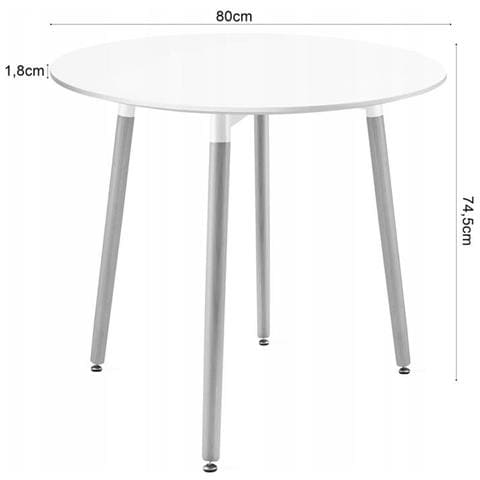 Tavolo rotondo KAMI con 4 sedie RIXK - Set bianco - Foto 8