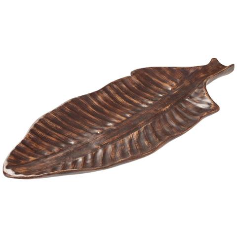 Centrotavola Foglia Marrone 54x4,5x23,5h - Foto 1