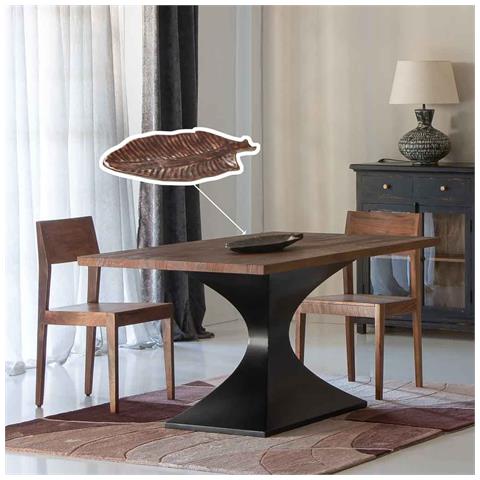 Centrotavola Foglia Marrone 54x4,5x23,5h - Foto 2