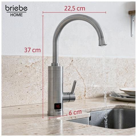 Ih1205 Rubinetto Elettrico Con Scaldabagno Istantaneo, Acqua Calda Subito Display, Inox 3600w Acciaio Inossidabile - Foto 8