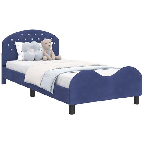 Struttura letto bambini con testata Blu Polizia 90 x 190 cm - Foto 1