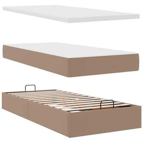 Struttura Letto Pouf con Materasso 100x200 cm Similpelle - Foto 9