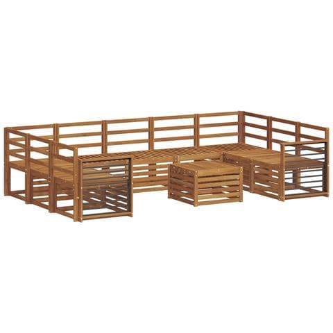 Set divani 10 pcs Naturale Legno di Acacia Massello - Foto 1
