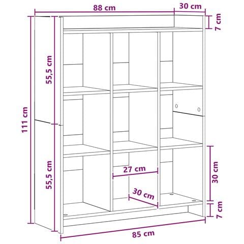 Libreria Rovere Fumo 87,5 x 30 x 111 cm Legno ingegnerizzato - Foto 7
